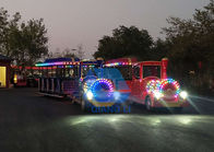 Trem bonde personalizado cor do turista do passeio do trem do carnaval da forma com luz do diodo emissor de luz fornecedor