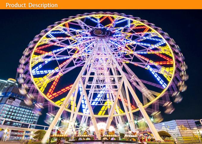 A roda de Ferris exterior do gigante do divertimento, cabine 18 alegre vai roda de Ferris do círculo